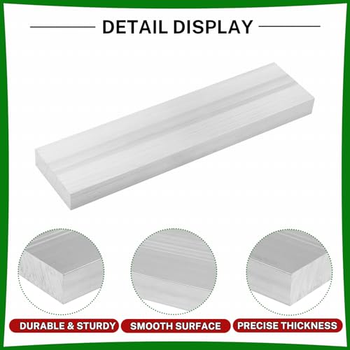 6061 Aluminum Flat Bar, 0.6" Thickness X 2" Width X 8" Length Aluminum Flat Plate, Solid Aluminum Bar for Crafting, Industrial Building - size: 0.6" X 2" X 8"