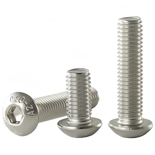 M10x1.5 Bolt, M10 x 35mm Button Head Socket Cap Bolts Screws,304 Stainless Steel(A2-70), Allen Hex Drive, Bright Finish, Fully Threaded, Quantity 10 - size: M10 x 35mm(10PCS)
