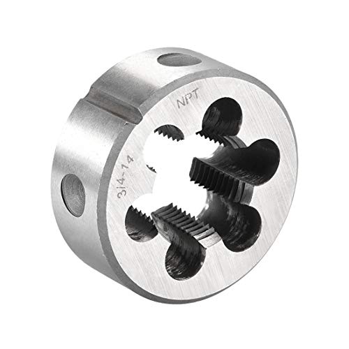 uxcell 3/4"-14 NPT Round Die, Machine Thread Right Hand Threading Die, High Speed Steel (HSS) Screw Thread Cutting Die - size: 3/4"-14 NPT
