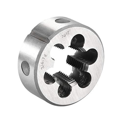 uxcell 3/4"-14 NPT Round Die, Machine Thread Right Hand Threading Die, High Speed Steel (HSS) Screw Thread Cutting Die - size: 3/4"-14 NPT