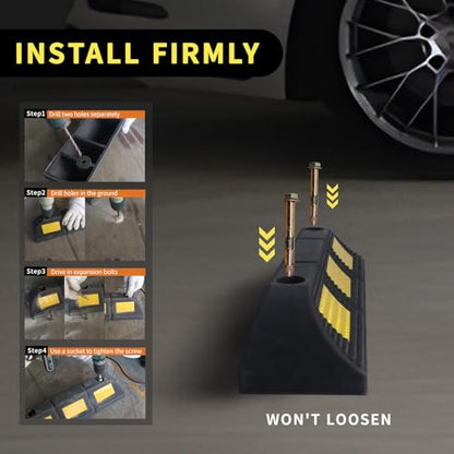 Rubber Parking Stopper for Garage 1 Pack - size: 3.3“H 1pcs
