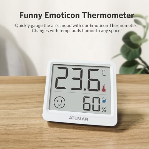 ATuMan Mini Digital Hygrometer Indoor Thermometer with Temperature and Humidity Monitor for Bedroom, Reptile Tank, Guitar Case, Greenhouse and Cellar Closet, Fahrenheit or Degree Celsius - style: TH mini