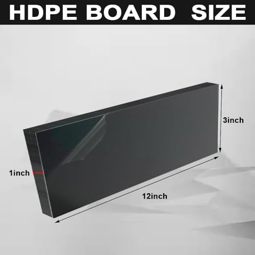 High-Density Polyethylene (HDPE) Plastic Sheet 1" Thick 4" X 12"- Black HDPE Sheet,for Machining, Home Improvements, DIY Projects, Engineering,High-Density Polyethylene Plastic Block (Pack of 1) - color: Black, size: 1" x 4" x 12"