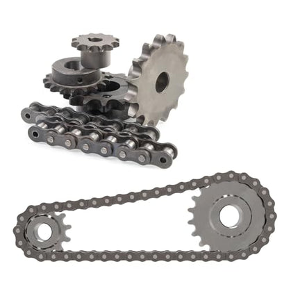 uxcell ISO/DIN 06B-1 Roller Chain Sprocket B Type 15mm Bore, 3/8" Pitch, A3-Steel Single Strand Roller Sprocket Hardened 20 Tooth