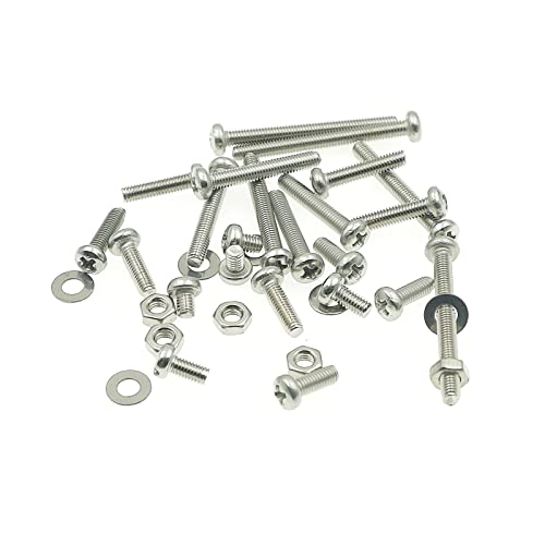 420PCS 304 SS M3 Phillips Pan Head Machine Screws Nuts Washers Kit - size: M3