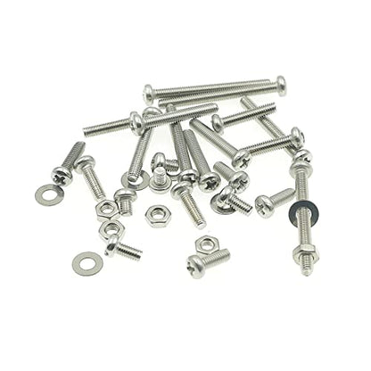 420PCS 304 SS M3 Phillips Pan Head Machine Screws Nuts Washers Kit - size: M3