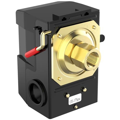 Air Compressor Pressure Switch, cnaodun 135-175 PSI Air Compressor Switch 1/4 NPT Thread Single Port Pressure Switch forHeavy DutyPressure Regulator Switch - style: 1-Port 20A 135-175 PSI