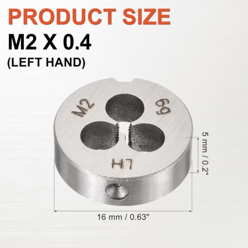 M2 x 0.4 Round Threading Die Left Hand Alloy Steel - size: M2 x 0.4