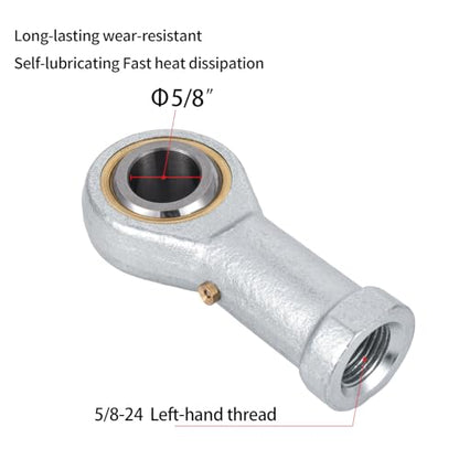 2Pcs PHSB10 Rod End Bearing 5/8 Inch Bore Pre-Lubricated 5/8-18 Female Thread Left Hand Heim Joint with Jam Nuts - size: 5/8, style: Left Hand