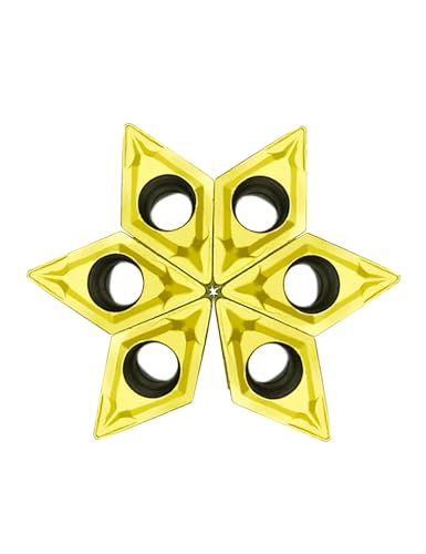 Carbide Inserts for Lathe Tool Holder - 10PCS DCMT21.51 Indexable Solid Carbide Turning Insert Blade - style: 20PCS DCMT070204 yellow