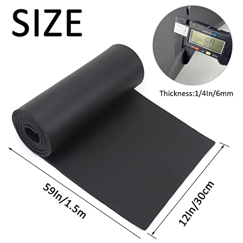 Sponge Neoprene Foam Sheet Without Adhesive 1/4''T x 12''W x 59''L - color: Black (No Adhesive), size: 12 in x 59 in x 1/4 in