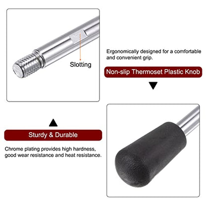 HARFINGTON 2pcs Clamping Handles M8 Thread 200mm (8") Length Chrome Plated Revolving Crank Handle Grip Handwheel Screw Stem for Lathe Machine - size: M8 x 200mm