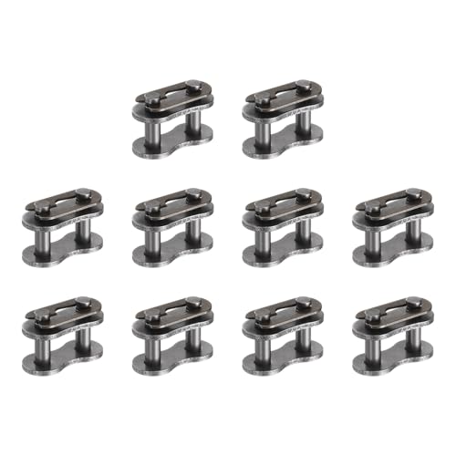 uxcell 10 Pcs #420 Chain Master Connect Links 16.6mm Pitch, Carbon Steel Roller Chain Connector Links, Master Link Replacement for Bike Bicycle Go Kart - size: #420