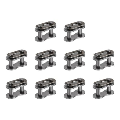 uxcell 10 Pcs #420 Chain Master Connect Links 16.6mm Pitch, Carbon Steel Roller Chain Connector Links, Master Link Replacement for Bike Bicycle Go Kart - size: #420