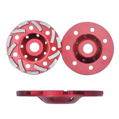 Diamond Concrete Grinding Cup Wheel 5" 125mm Diamond Cup Grinder Wheel Heavy Duty Angle Grinder Disc Wheels Turbo Segments for Polishing and Cleaning Concrete, Paint, Epoxy, Mastic, Granite - style: 5-Inch