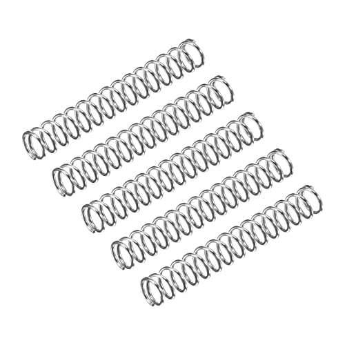 uxcell Compression Spring, 5Pcs 304 Stainless Steel, 7mm OD, 0.8mm Wire Size, 45mm Free Length, Silver Tone - size: 7x0.8x45mm