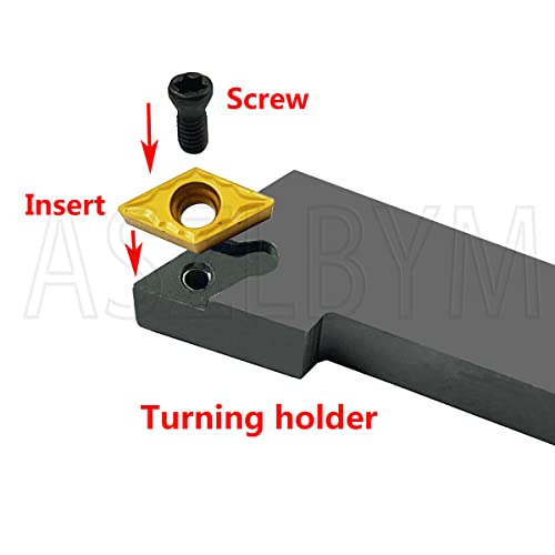7PCS 3/8" Shank Indexable Carbide Lathe Turning Tool Holder Set Cutting Tools for Turning Grooving Threading Boring Bar with Carbide Turning Insert MGMN150-G CCMT21.51 DCMT21.51 11ER 11IR