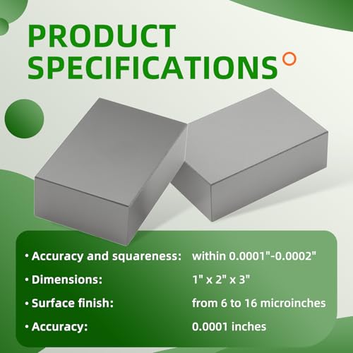 Precision Parallel Blocks 0.0002" 1-2-3 Blocks 23 No Holes Blocks