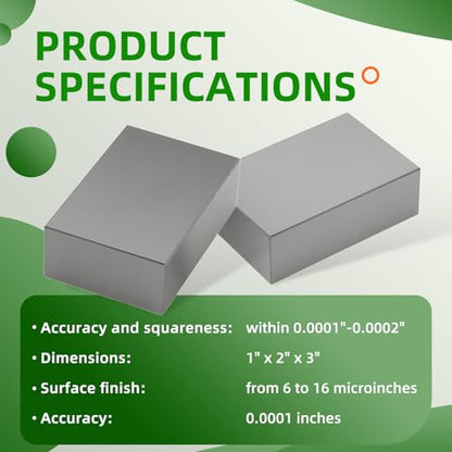 Precision Parallel Blocks 0.0002" 1-2-3 Blocks 23 No Holes Blocks