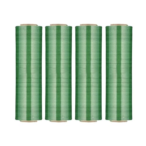 PSBM Dark Green Stretch Wrap, 4 Rolls 18 Inch x 1000 Feet 100 Gauge, Heavy Duty Plastic Wrap Industrial Strength Shrink Film for Moving, Packing & Shipping - color: Green, size: 4 Rolls
