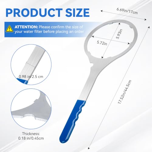 SPBW-5 Water Filter Wrench, 5.93" Heavy Duty Metal Housing Tool for SW-3