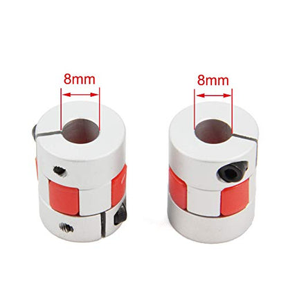 2PCS 8mm to 8mm Aluminium Plum Flexible Shaft Coupling Diameter20mm Length25mm 8x8mm Motor Connector Flexible Coupler for 3D Printer CNC Machine and Servo Stepped Motor（8x8mm） - size: D20 L25, style: 8x8mm