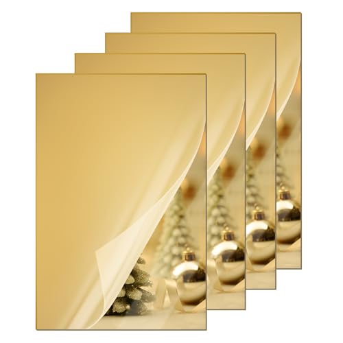 KINLINK 8x12 Plexiglass Sheets 1/8 inch Thick - 3mm Mirror Cast Acrylic Sheet, Plastic Board Polycarbonate Sheet for DIY Project, Craft, Wall Mirror, Acrylic Sign and Wedding Invitation 4 Pack - color: Gold Mirror, size: 8x12