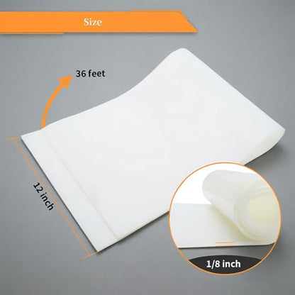 Translucent Silicone Rubber Sheet (12" x 1/8" x 36") - size: 12" x 1/8" x 36"