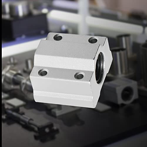 SCS16UU Linear Ball Bearing Aluminum Slide Block, ID 16mm Linear Motion Ball Bearings CNC Slide Bushing, 4 Rows of Steel Balls, Great for CNC, 3D Printer, Linear Rail Guide 4 PCS - size: SCS16UU