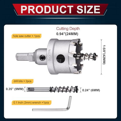Tungsten Carbide Tipped Hole Saw 1-5/8 Inch 42mm Hole Cutter - size: 1-5/8 Inch (42mm)