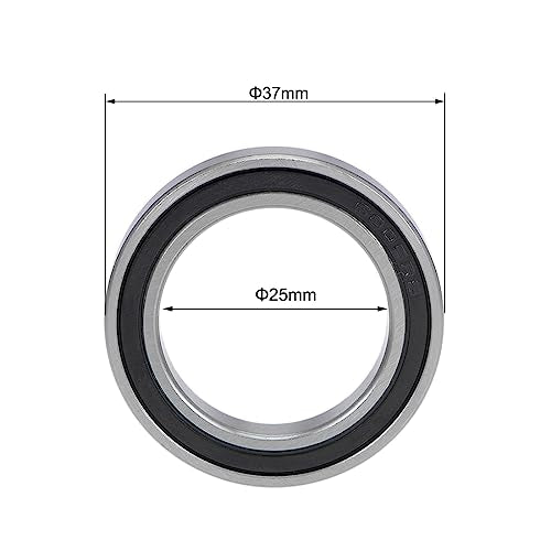 uxcell 6805-2RS Deep Groove Ball Bearings 25mm Inner Dia 37mm OD 7mm Bore Double Sealed Chrome Steel Z2 10pcs - size: 25mm x 37mm x 7mm