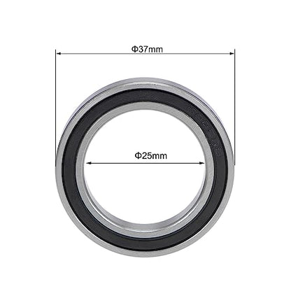 uxcell 6805-2RS Deep Groove Ball Bearings 25mm Inner Dia 37mm OD 7mm Bore Double Sealed Chrome Steel Z2 10pcs - size: 25mm x 37mm x 7mm