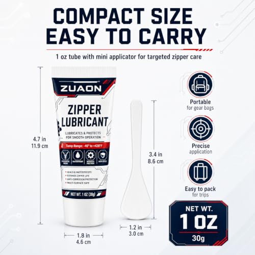 Zipper Lubricant for Metal Plastic Nylon Zippers, Marine Zipper Lube - size: 1 OZ
