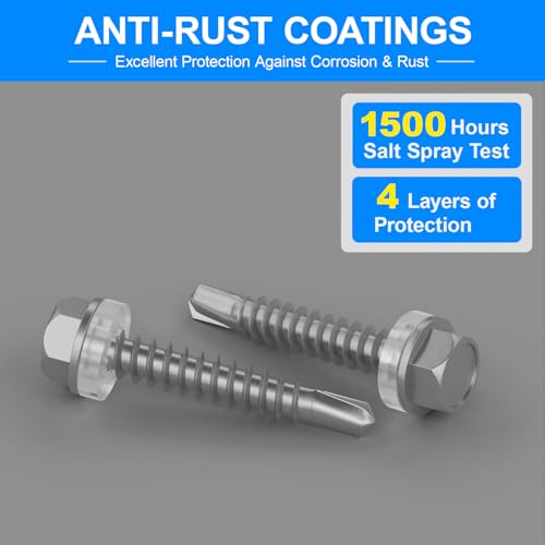 300Pcs Self Tapping Screws Assortment Kit #8 1/2" 3/4" - size: Assorted #8 x 1/2", #8 x 3/4", style: 300