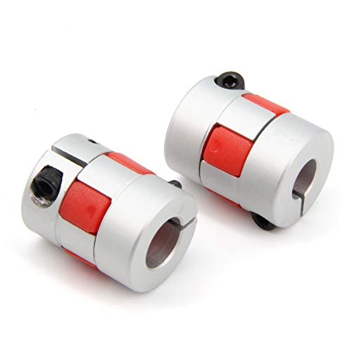 2PCS 8mm to 10mm Aluminium Plum Flexible Shaft Coupling Diameter20mm Length25mm 8x10mm Motor Connector Flexible Coupler for 3D Printer CNC Machine and Servo Stepped Motor（8x10mm） - size: D20 L25, style: 8x10mm