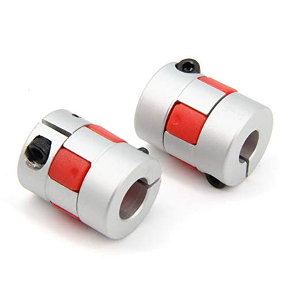 2PCS 8mm to 10mm Aluminium Plum Flexible Shaft Coupling Diameter20mm Length25mm 8x10mm Motor Connector Flexible Coupler for 3D Printer CNC Machine and Servo Stepped Motor（8x10mm） - size: D20 L25, style: 8x10mm
