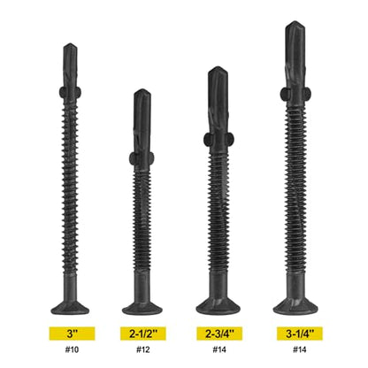#12 x 2-1/2 Self-Tapping Trailer Deck Screws,286PcsT25 Star Bits Screws - color: Black, size: #12 x 2-1/2in 286pcs