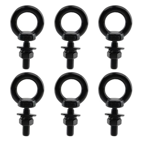 Antrader Lifting Shoulder Eye Bolts,Black Eye Bolt,M8 x 30mm,Black,6 Sets - size: M8 x 30mm