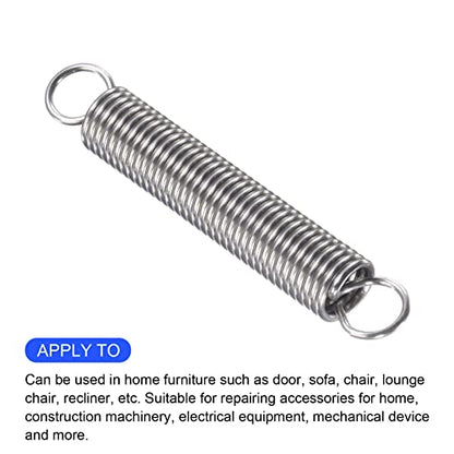 METALLIXITY Extension Spring (1.5x12x80mm/0.06"x0.48"x3.15") 2Pcs, 304 Stainless Steel Tension Spring Wire - for Home Repair Construction Machinery - size: 0.06"x0.48"x3.15"