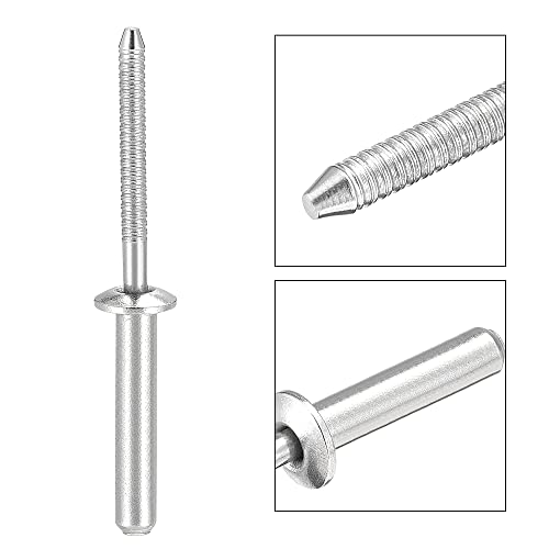 uxcell Blind Rivets, 304 Stainless Steel Pull Rivets Core Decoration Rivets 4.8mm Diameter 25mm Grip Length Close End Silver Tone, 50pcs - size: 4.8mm x 25mm