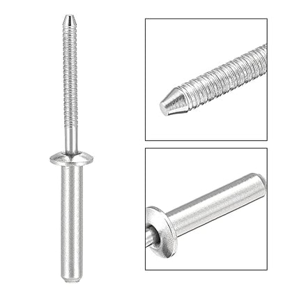 uxcell Blind Rivets, 304 Stainless Steel Pull Rivets Core Decoration Rivets 4.8mm Diameter 25mm Grip Length Close End Silver Tone, 50pcs - size: 4.8mm x 25mm