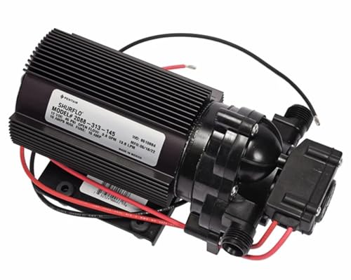 PENTAIR SHURFLO 2088-313-145 Automatic Demand Diaphragm Pump, 12V, 45 PSI, 3.6 GPM, Self-Priming up to 12', Polypropylene Housing, Viton Valve, Santoprene, Chemically Resistant