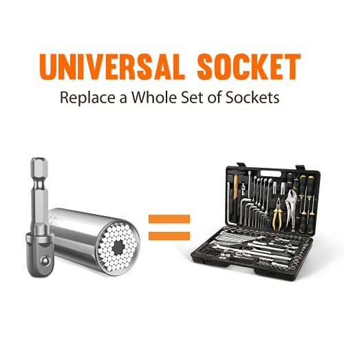 HANPURE Stocking Stuffers for Men & Women - Cool Stuff Magnetic Ratchet Screwdriver Set with Power Drill Adapter - Super Universal Socket Grip Gadgets for Him & Her - style: B-Magnetic Ratchet Screwdriver Set