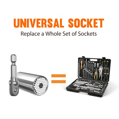 HANPURE Stocking Stuffers for Men & Women - Cool Stuff Magnetic Ratchet Screwdriver Set with Power Drill Adapter - Super Universal Socket Grip Gadgets for Him & Her - style: B-Magnetic Ratchet Screwdriver Set