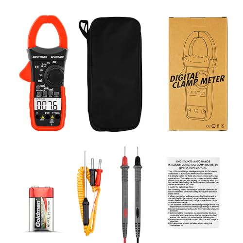 Clamp Meter with Bluetooth, 4000 Counts TRMS Multimeter, CAT II 1000V AC/DC Voltage Tester, Amp Ohm Temp Capacitance, Smart APP Data Logging for HVAC Electricians