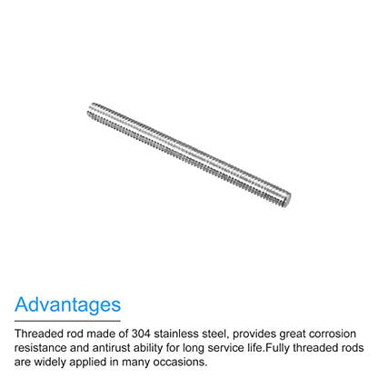 MECCANIXITY Fully Threaded Rod M4 x 45mm 0.7mm Thread Pitch 304 Stainless Steel Right Hand Threaded Rods Bar Studs 5 Pack - size: M4 x 45mm