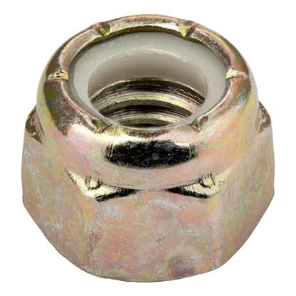3/8"-16 Grade 8 Hex Nylon Insert Lock Nut, Yellow Zinc, 25 Pack - size: 3/8"-16