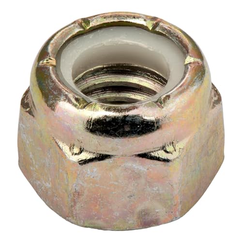 1/2"-13 Grade 8 Hex Nylon Insert Lock Nut, Yellow Zinc, 20 Pack - size: 1/2"-13