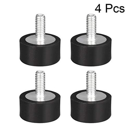uxcell M4 Male Female Rubber Mounts, Shock Absorber, for Motor Generator Compressor Garage Reverse Osmosis Pump Impact Air Generator Car Bobbins, D15mmxH8mm 4pcs - size: M4*10 D15*H8