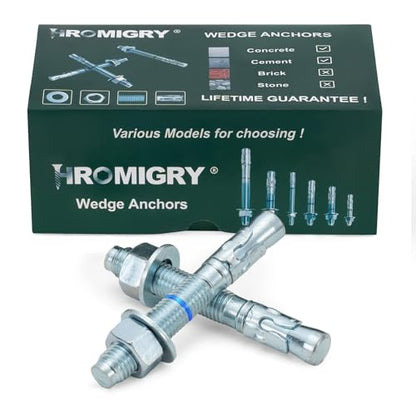 3/4" x 5-1/2" Concrete Anchors (10 Pack) 3/4 inch Wedge Anchors Bolts Zinc Plated - size: 3/4"x5-1/2"